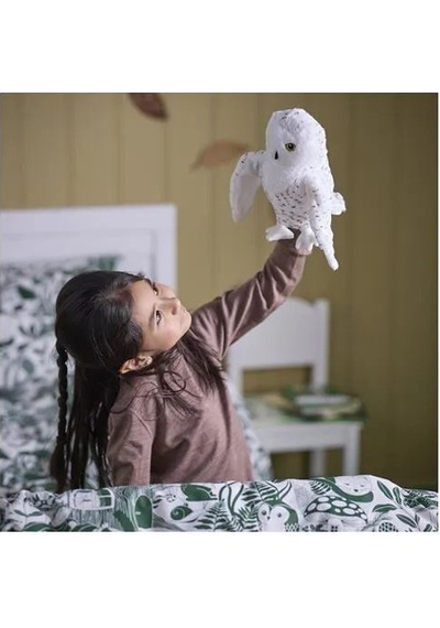 Sumuhome Skogsduva Yumuşak Peluş Oyuncak Baykuş El Kuklası Beyaz Beyaz