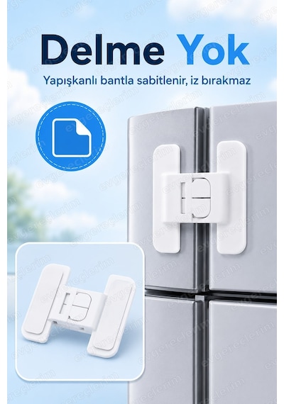 Buzdolabı Mutfak Dolap Kapağı Çocuk Güvenlik Kilidi 4 Adet Beyaz