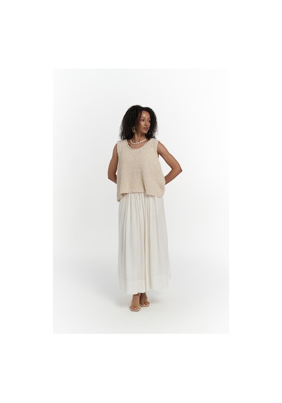 Mai Collection Mai Studios Co. Knitle Rahat Kalıp Triko Bej Crop Bej