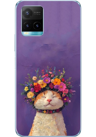 Vivo Y21s/y33s/y32 Uyumlu Frida Catlo Kedi Baskılı Silikon Kılıf Renkli
