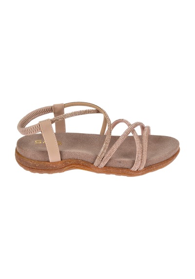 Sms Taşlı Comfort Kadın Sandalet Sms-2546 Nut Taşlı Ten