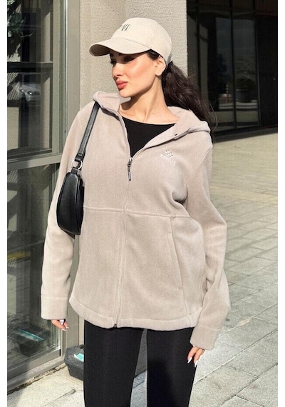 Tommy Life Rahat Form Kapüşonlu 2li Paket Siyah-koyu Bej Kadın Polar Sweatshirt - 97233 Siyah - Bej - Kahverengi
