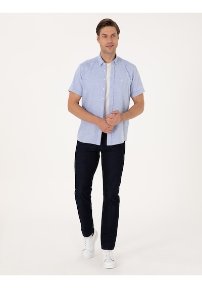 Pierre Cardin Erkek Mavi Gömlek Kısa Kollu 50307073-vr036 Mavi