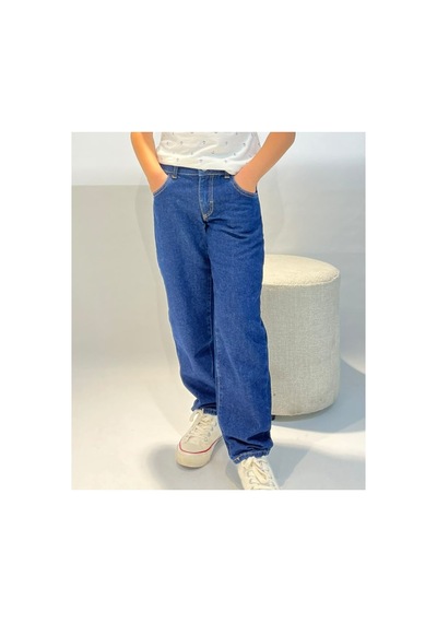Eseclass Çocuk Denim Pantolon Relaxed Kalıp Jean Pantolon Lacivert Lacivert