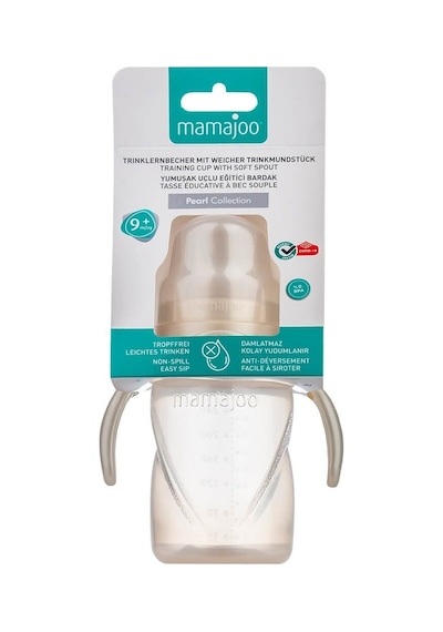 Mamajoo Kulplu Akıtmaz Eğitici Bardak Pearl 270 ML & Anti-Kolik B Şeffaf