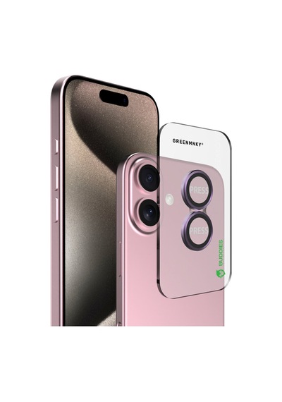 Buddıes Apple Uyumlu iPhone 16 / 16 Plus Kamera Lens Koruyucu Pınk Pembe