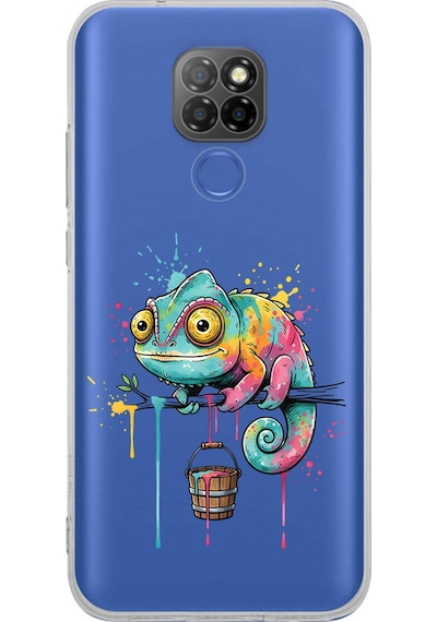 General Mobile Gm 20 İle Uyumlu Splash Bukalemun Tasarımlı Şeffaf Silikon Kılıf 051c