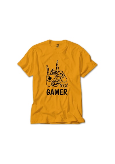 Gamer %100 Sarı Tişört-Sarı