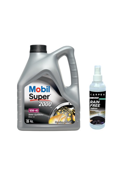 Mobil Super 2000 X1 10W-40 Motor Yağı 4 L + Carpex Cam Yağmur Kaydırıcı