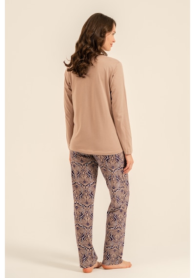Arnetta 3770 Modal Pamuk Yumuşak Dokulu Uzun Kol Battal Büyük Beden Kadın Pijama Takımı Vizon Arnetta 3770 Modal Pamuk Yumuşak Dokulu Uzun Kol Battal Büyük Beden Kadın Pijama Takımı Vizon