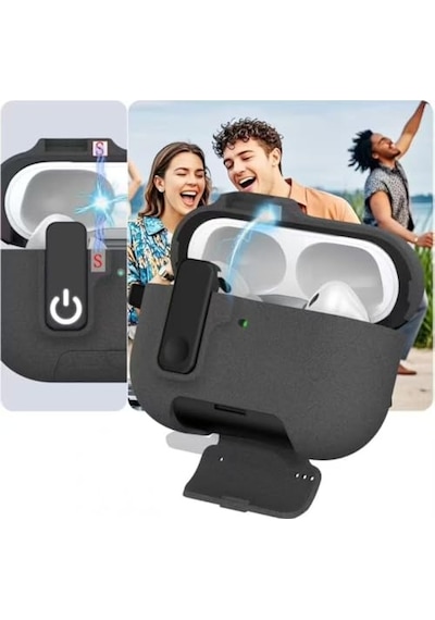 Ayrex Airpods Pro 3 İle Uyumlu Fabric Serisi Özel Kilitli Tasarım Ve Kumaş Yüzeyli Kılıf Darbelere Karşı Koruyuc