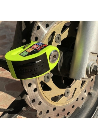 Armor Alarmlı Motorsiklet Disk Kilidi Çelik Gövde 606 Mva 6mm-yeşil