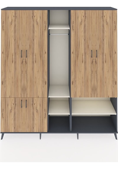 Hyperion Dolap 15 Raflı 5 Kapaklı Tek Askılı 220x44x243 Antrasit-çam/aytaşı Atlas Çam/aytası Hyperion Dolap 15 Raflı 5 Kapaklı Tek Askılı 220x44x243 Antrasit-çam/aytaşı Atlas Çam/aytası