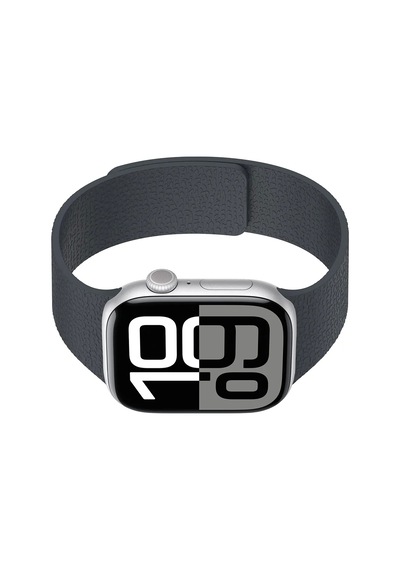 Apple Uyumlu  Watch  10 46mm Redclick Krd-136 Kabartma Desenli Mıknatıslı Silikon Kordon