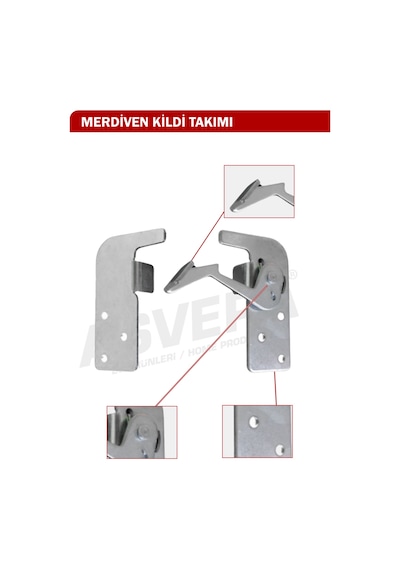 Sürgülü Merdiven Kilidi Takımı - Alüminyum Merdiven Yedek Parça Emniyet Seti