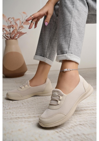 Nesilshoes Nesil Shoes Bsea 575 Bej Memory Foam Kadın Yürüyüş Ayakkabısı Nesilshoes Nesil Shoes Bsea 575 Bej Memory Foam Kadın Yürüyüş Ayakkabısı