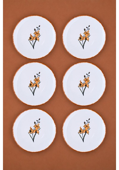 Tabak Evi Porselen Azelya Pasta Tabağı 19,50cm Aly6 6 Kişilik 6 Parça Çok Renkli
