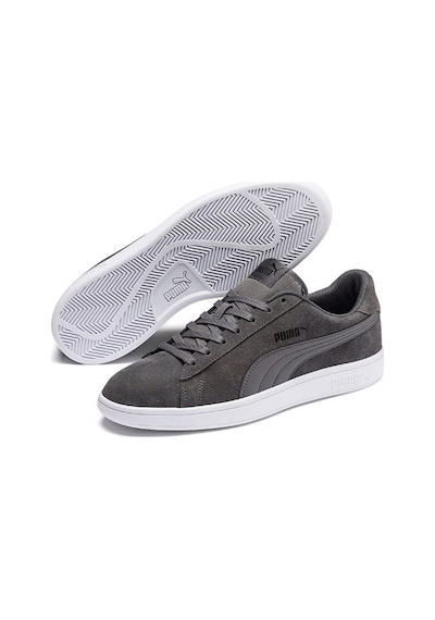 Puma Smash v2 Erkek Günlük Spor Ayakkabı 364989-32 Gri-Beyaz Gri - Beyaz
