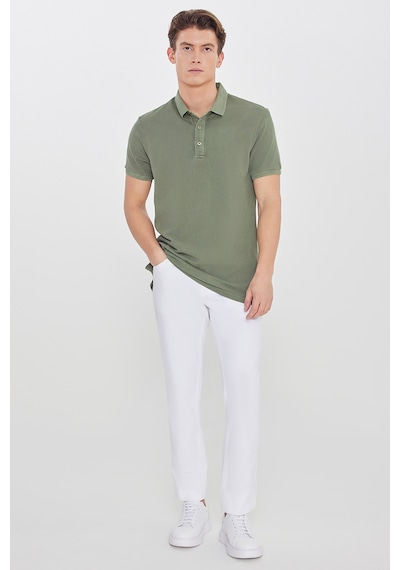 Altınyıldız Classıcs Erkek Hakı %100 Pamuk Slim Fit Dar Kesim Polo Yaka Tişört Haki