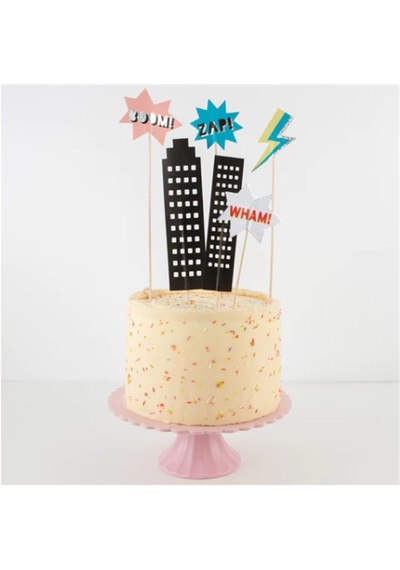 Meri Meri - Superhero Cake Topper - Süper Kahraman Pasta Süsü Tüm Yaşlar