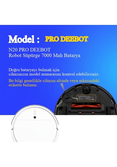 N20 Pro Deebot 7000 Mah Uyumlu Uzun Ömürlü, Yüksek Performans Pil