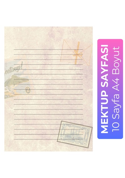 10 Sayfa Mektup Kağıdı A4 Boyut M11