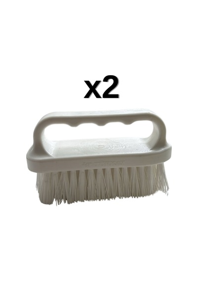 2'li Türkay 13.5x7x4 Cm Polietilen Kesme Tahtası Kesim Levhası Temizleme Fırçası Beyaz 1862