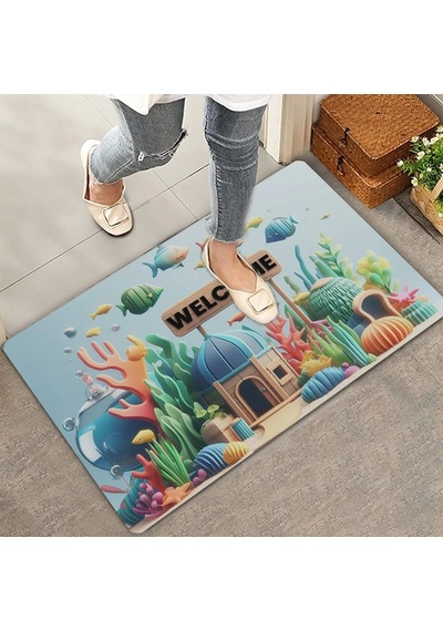 Valerine Life Akvaryum City Hoş Geldiniz Kapı Önü Paspası 45x70cm