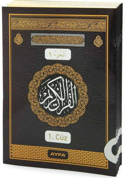 30 Cüz Özel Taşıma Çantalı Hatmi Şerif Cami Boy Kuranı Kerim Siyah