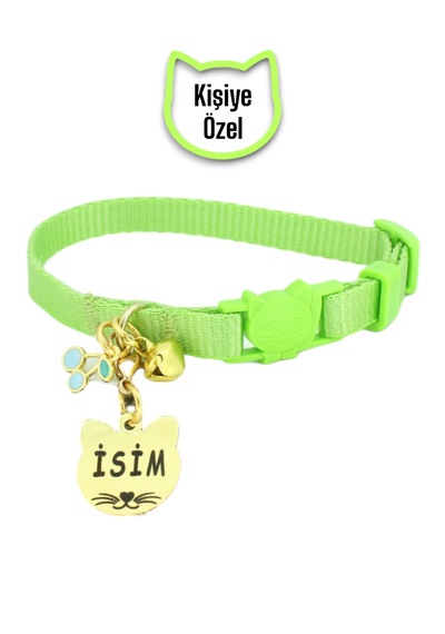 Caramelos İsimli, Güvenlik Kilitli Kedi Tasması Dya