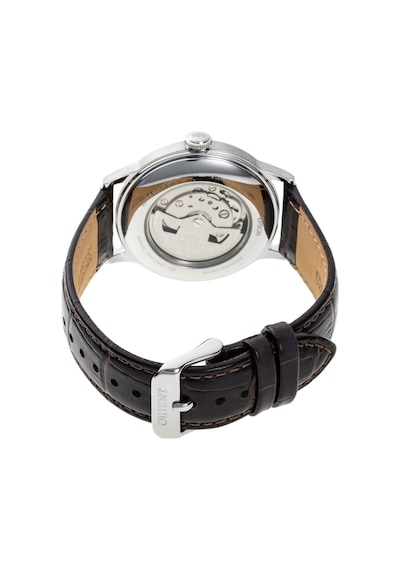 Orient Kurmalı Otomatik Deri Kahverengi Kristal Mineral Cam 41 Mm Erkek Kol Saati