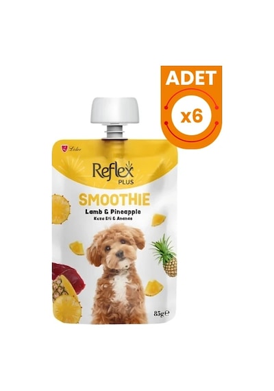 Reflex Plus Smoothie Kuzu Etli Ve Ananaslı Sıvı Yetişkin Köpek Ödül Maması 6 Adet 85 Gr
