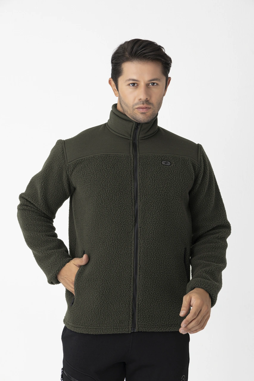 Crozwise Tam Fermuar 3 İplik Sweat Yeşil 6055-04 Yeşil