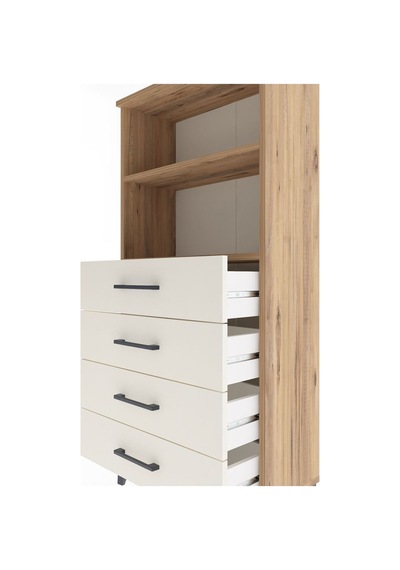 Arges Dolap 2 Raflı 4 Çekmeceli 60x30x134 Çam-aytaşı Atlas Çam