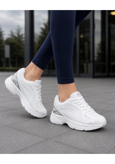 Homiro Unisex Rahat Günlük Spor Ayakkabı Yazlık Hafif Fileli Beyaz - Mavi