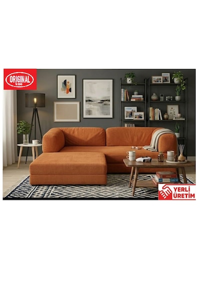 Herev 180x180 Cm 50 Dns Modüler Köşe Koltuk Fitilli Kadife Kumaş, Yatak Olabilen, Modern Tasarım Şark Köşe Turuncu Herev 180x180 Cm 50 Dns Modüler Köşe Koltuk Fitilli Kadife Kumaş, Yatak Olabilen, Modern Tasarım Şark Köşe Turuncu
