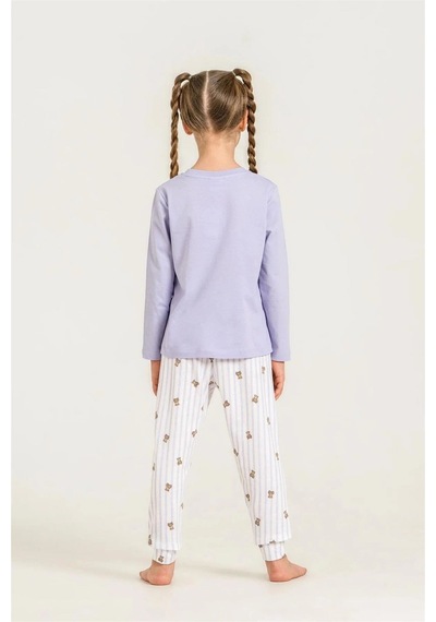 Rolypoly Kız Çocuk Baskılı Pijama Takımı Lila Rp3912-3