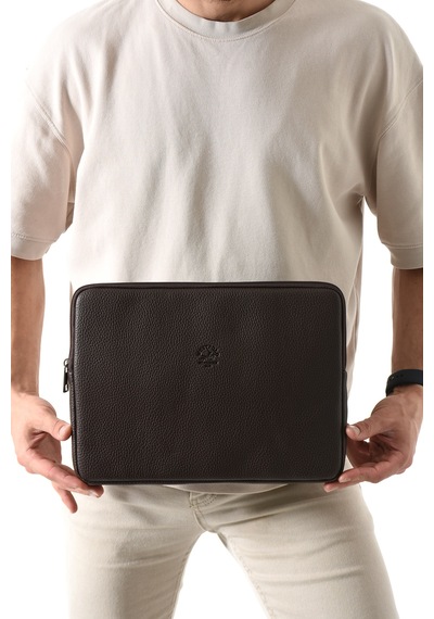 Westpolo Vegan Deri Unisex Laptop, Evrak Çantası - 6077 Kahverengi