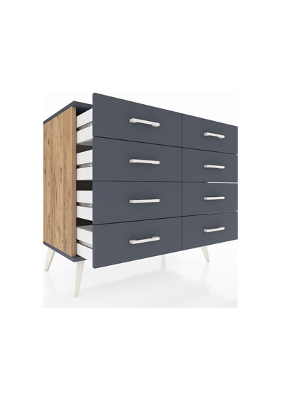 Hyperion Şifonyer 8 Çekmeceli 88x44x80 Çam-antrasit Antrasit Hyperion Şifonyer 8 Çekmeceli 88x44x80 Çam-antrasit Antrasit
