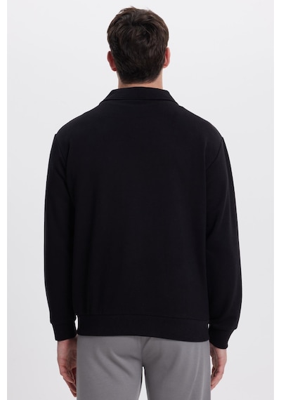 Tudors Erkek Relax Fit Rahat Kesim Pamuklu 3 İplik Fermuarlı Polo Yaka Siyah Sweatshirt-41818 Siyah Tudors Erkek Relax Fit Rahat Kesim Pamuklu 3 İplik Fermuarlı Polo Yaka Siyah Sweatshirt-41818 Siyah