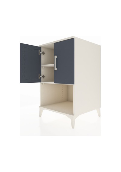 Kronos Komodin 2 Raflı 2 Kapaklı 60x59x96 Aytaşı-antrasit Aytaşı
