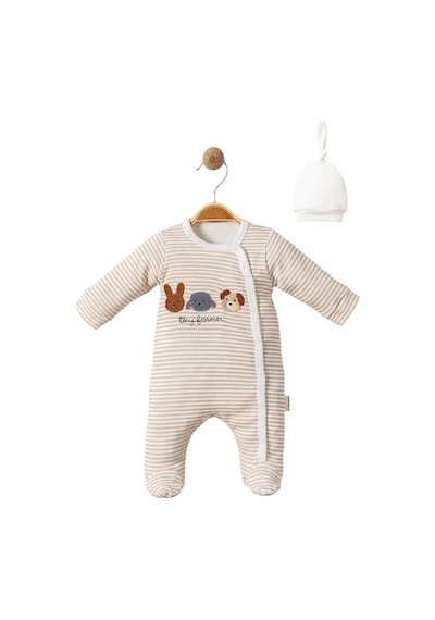 Celira Kahve 3 Ay,6 Ay,9 Ay, Erkek Kız Bebek Tulum Kahverengi