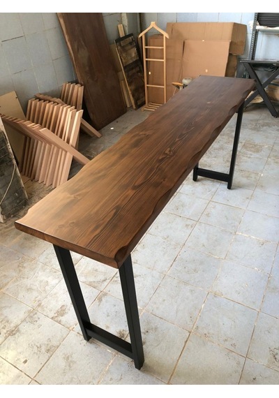 Kütük Bar Masası Modeli 180x50.cm Çok Renkli