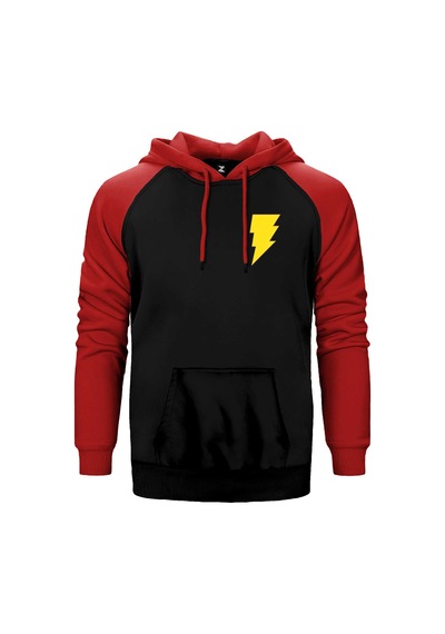 Black Adam Yellow Logo Gri Renk Reglan Kol Sweatshirt / Hoodie
