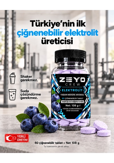Çiğnenebilir Elektrolit Tablet - Yaban Mersini Aromalı 60 Tablet / 108g