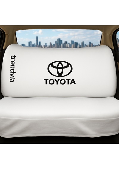 Toyota Uyumlu Ön Arka Koltuk Kılıfı Penye Servis Tipi Oto Koltuk Koruma Seti Beyaz