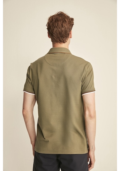 Grımelange Noah Erkek Haki Polo Yaka Slim Fit T-shirt
