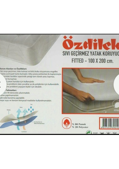 Özdilek 100X200 Sıvı Geçirmez Yatak Koruyucu Alez Fitted