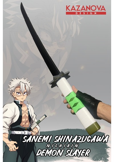 Kazanova Design Sanemi Shinazugawa Demonslayer Anime Katlanabilir Katana 98 Cm