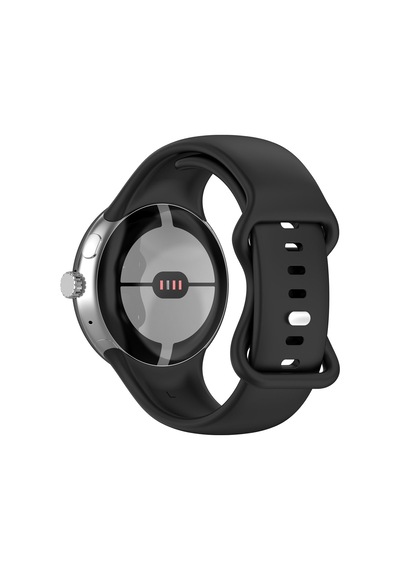 Caseonn Google Pixel Watch 4 45mm Kordon Esnek Spor Silikon Kayış Siyah
